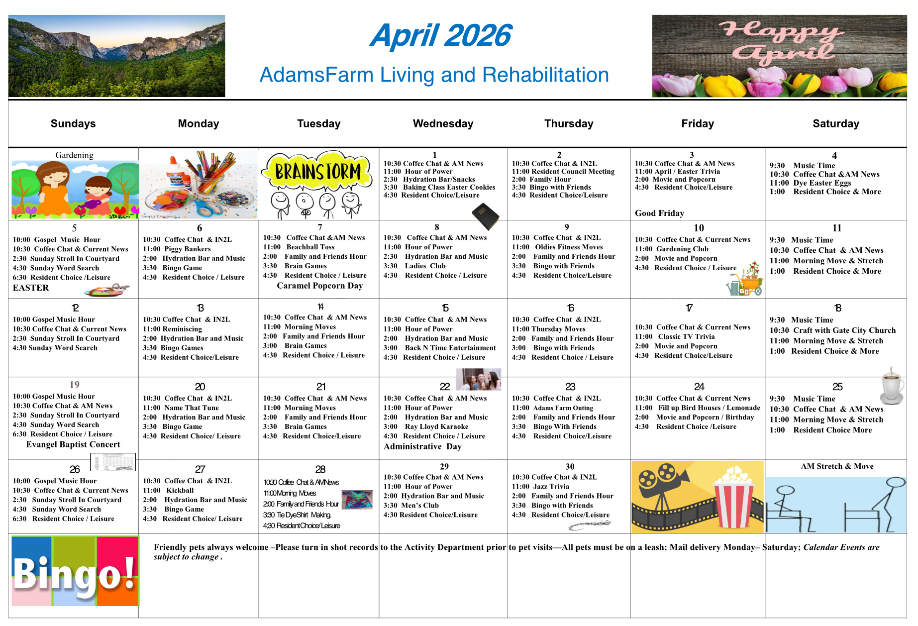 Adam's Farm April 2026 Act Cal